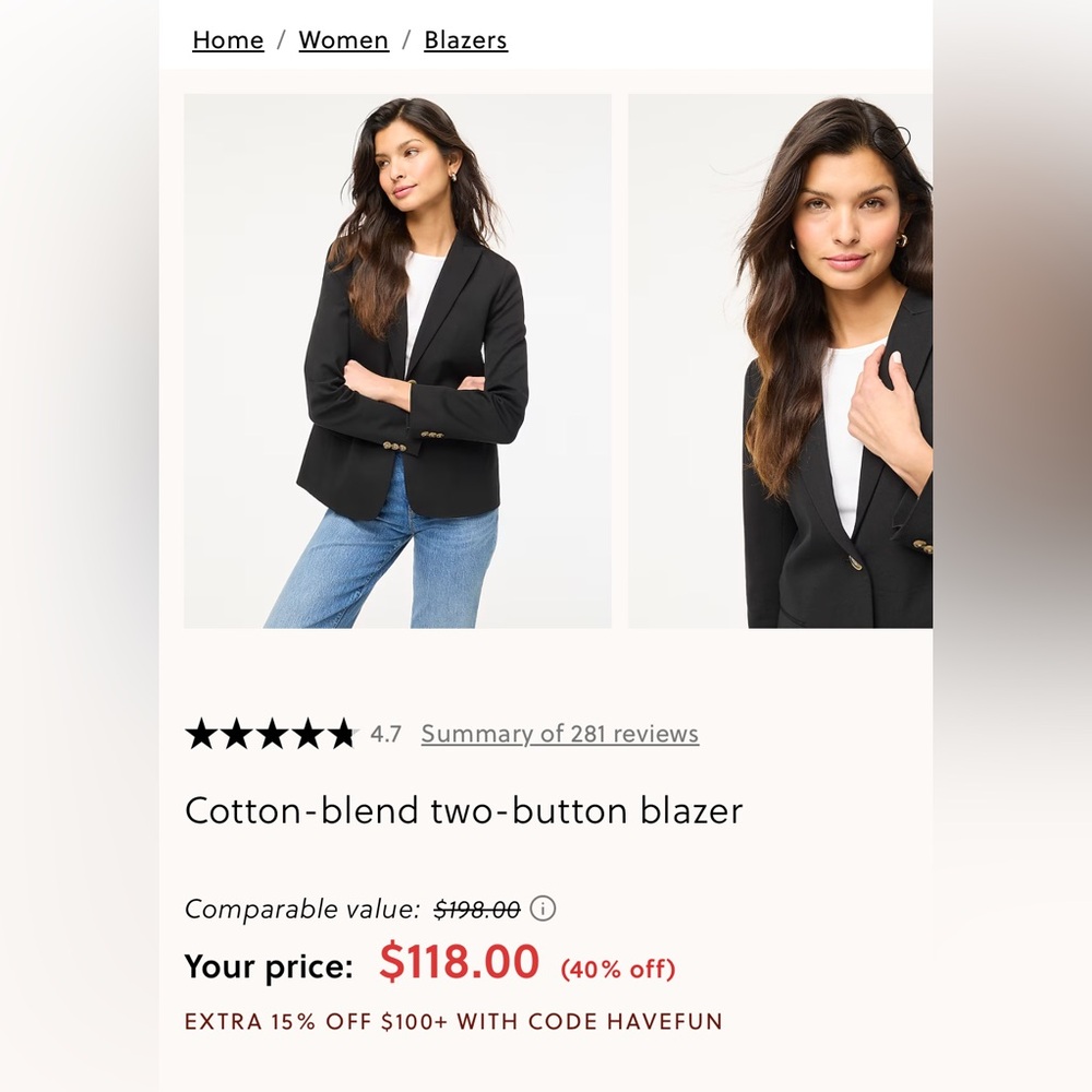 J. Crew Black Women's Blazer